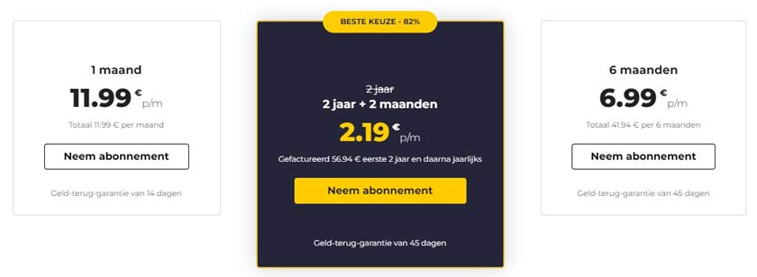 cyberghost prijzen